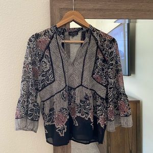 Floral Lucky Brand Sheer Blouse